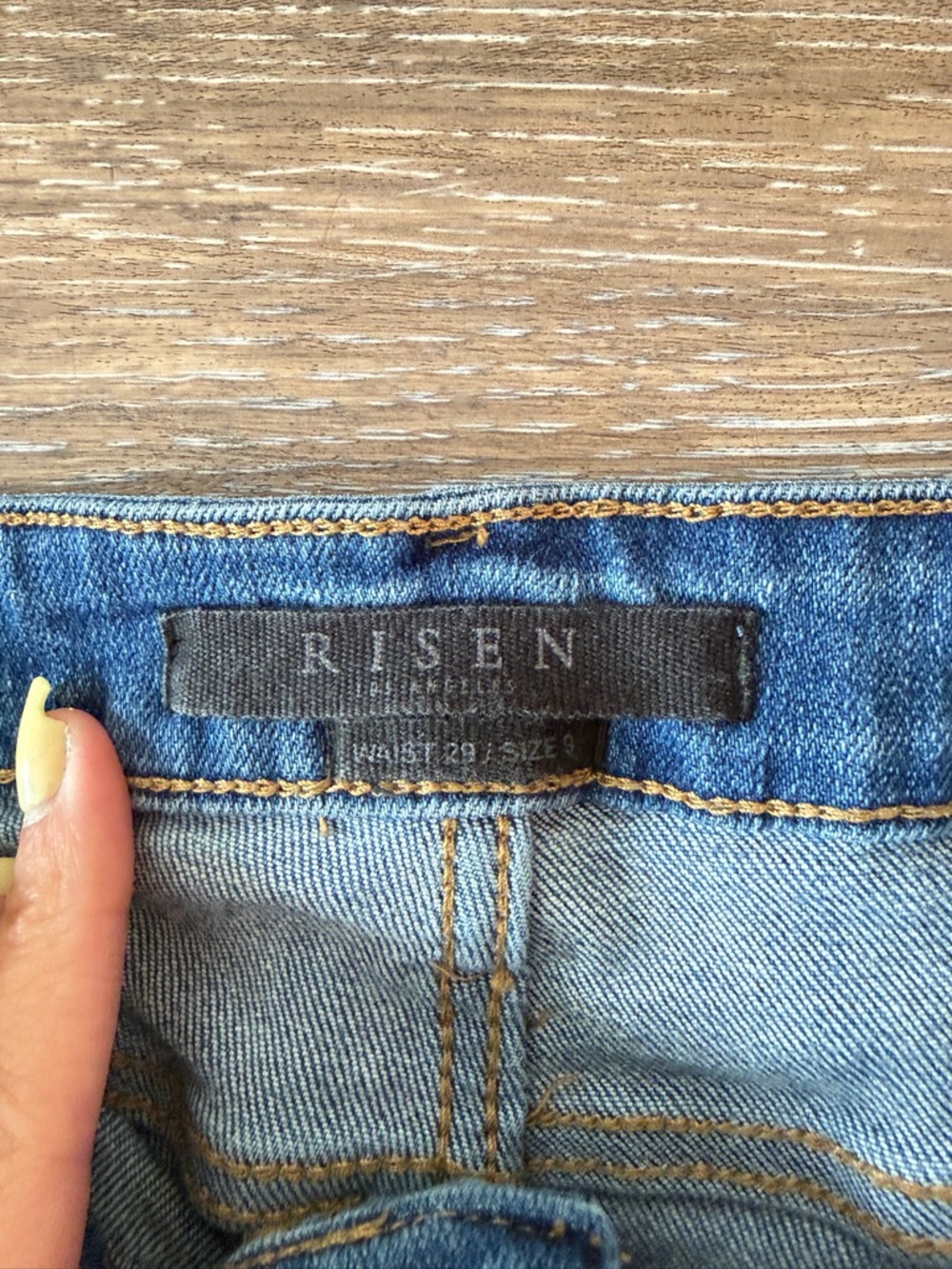 Risen Ember Light Wash High Rise Skinny Jeans distressed size 9/29 length 37” - Picture 4 of 12